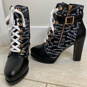 SHOEDAZZLE PLATFORM HIKER BOOTIE